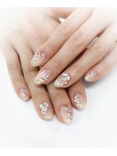 ネイルズ スペース グリッター(NAIL'S SPACE glitter)/グラデ&ビジューネイル