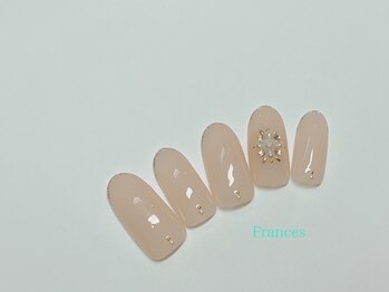 フランセス(Frances)/ラメフレンチ×ストーンアート