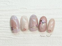 ナナネイル(Nana.Nail)/チェック×フラワーネイル
