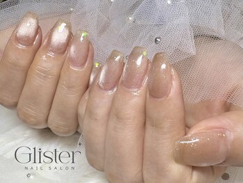 グリスター(Glister)の写真/韓国で注目のちゅるんネイル！大人かわいい指先で毎日を素敵に彩りませんか◎