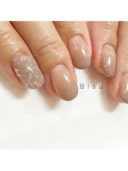 ブラウ ネイル パーティー(Blau Nail Party)/シンプルカラーに雪の結晶～