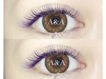 アイラッシュサロン エーアンドエー(eyelash salon A&A)/パープルカラーエクステ140本