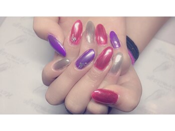 ミラー×カラーMIXネイル