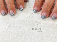 デリカ 溝の口店(DELICAT)/マグネット フレンチネイル Blue