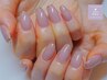 【ハンド/丁寧ケア込】美肌カラー◆ミラーラインネイル