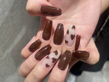 プロテア(protea)/ブラウン×ハートネイル