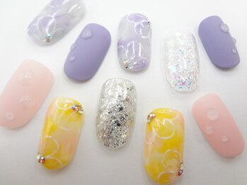 ネイルサロン クイール 小山店(NAIL SALON QUILL)/タイダイフラワー