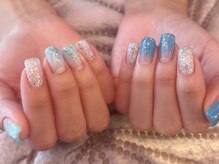 エムスラッシュ ネイル センター北店(M.SLASH)/ブルーサマーネイル