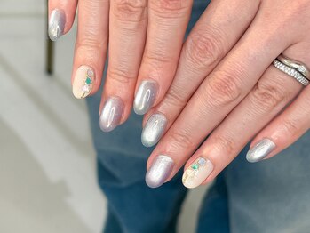 ワンアンドオンリー(One&Only)/ガラスマグネット×シェルネイル