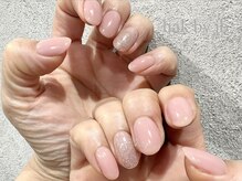 ハク ネイル バイジェービー 稲毛(hak nail byjb)/ワンカラー＋フラッシュラメ