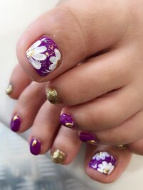 手描きフラワーフット