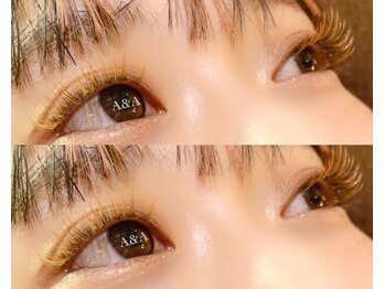 アイラッシュサロン エーアンドエー(eyelash salon A&A)/オレンジ系カラーエクステ140本