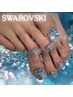 当店フットネイル人気Ｎｏ．1SWAROVSKI敷き詰めコース￥11800