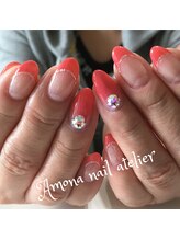 アモーナ ネイルアトリエ(amona nail atelier)/サーモンピンクフレンチ