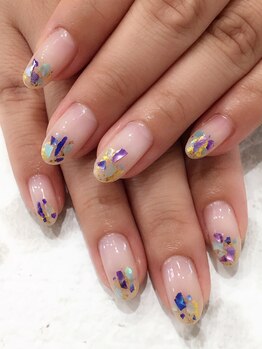 レディグリッター(Lady glitter)/ブルー系シェルネイル