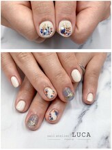 ネイルアトリエルカ(nail atelier LUCA)/W-670 大人可愛い押し花ネイル