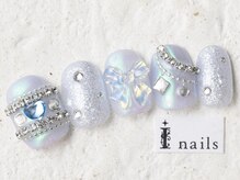 アイネイルズ 新宿店(I nails)/ブルーハートビジュー