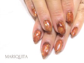 秋冬ネイル/アンティーク/べっ甲