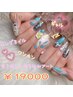 ☆ギャルネイル☆10本長さだし+持ち込みアート♪￥19000