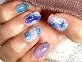 ふんわり紫陽花ネイル