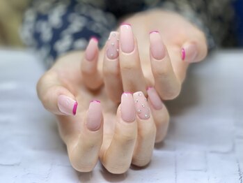 2M ネイル アトリエ(2M NAIL ATELIER)/フューシャピンク フレンチ