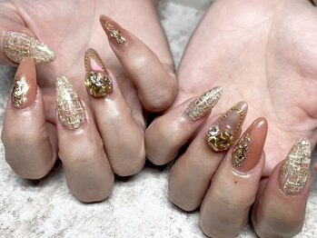 ネイルサロン ジョアアンジェ 天王寺店(joie ange)/ツイードネイル　春ネイル　