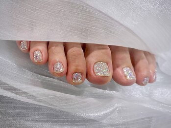 ルビーネイル 太閤通駅店(RUBY NAIL)/ラメグラ フットネイル