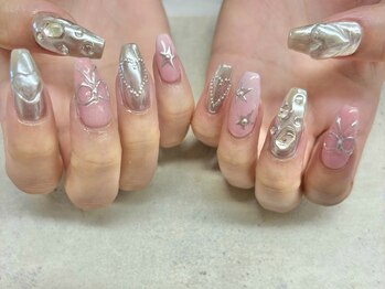 ネイルサロン ドゥ(Nail Salon Doux)/(平田)きらきらミラーネイル