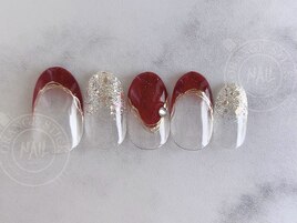 フレンチ/ラメグラデ/ミラー