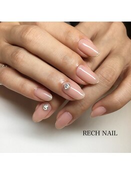 レッシュネイル サロンアンドスクール(RECH NAIL salon&school)/お上品にワンポイント!