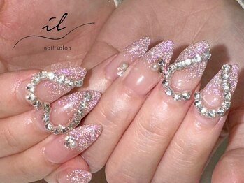 イル 神戸店/ハート×フラッシュネイル