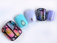 トータルビューティーアンドアズフローラ(Total Beauty & a`s Flora)/ステンドグラス風フットネイル