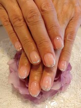 ネイル アンド ボディ ローサ(ROSA)/ぷるんとカラー＋ラメフレンチ