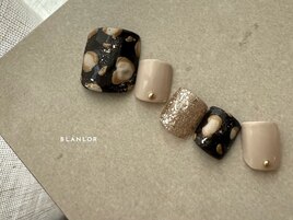 ブラウンレオパードフットネイル
