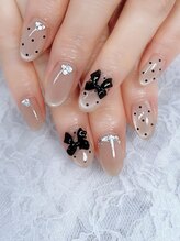ディアリーネイル(Dearly Nail)/ドット＆リボンネイル