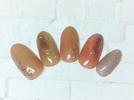秋ニュアンスネイル　秋