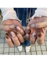 Mネイルアンドカフェ シェレステ/ブラウンニュアンス