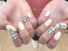 レア(Le'a)/ブルーチェック×リボン