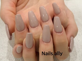 ネイルズアリー 立川店(Nails ally)/スカルプ×ワンカラー×シアー
