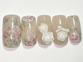 花柄バラリボンガーリー¥9000