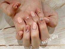 ネイルズアリー 立川店(Nails ally)/ピンク×ビジューアート