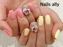 ネイルズアリー 立川店(Nails ally)/DOUBLE180×Vカット×ミラー×夏