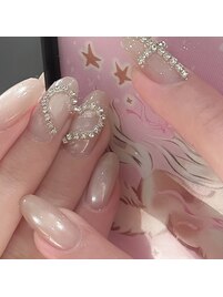 春っぽいマグネットネイル