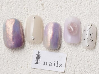 アイネイルズ 渋谷店(I nails)/ふわふわミラーマーブル
