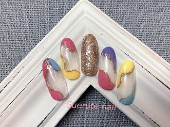 スエルテ ネイルサロン 北千住店/カラーブロックネイル ¥8000