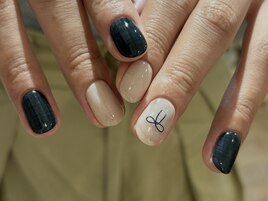 チェックネイル/秋ネイル