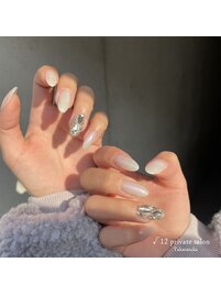 ビジューキラキラオーロラネイル