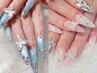 人気NO.1【チップ長さだし】チップスカルプデザインコース　ストーン付¥9800