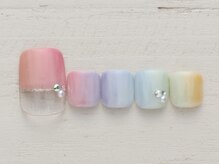 ノーネイル 川越(NO NAIL KAWAGOE)/虹色フレンチ ￥4990
