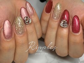 ボルドーマグネットネイル